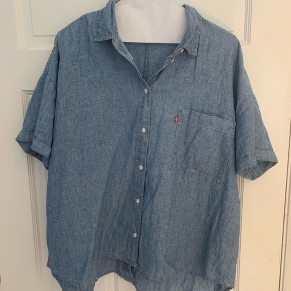 Levi’s Jean Button-Up T-Shirt - Picture 1 of 3